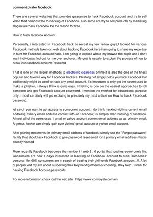 Comment Pirater Facebook