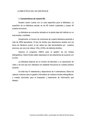 La BE del IES San Roque