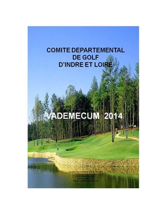 Vademecum Comité Golf Indre et Loire 2014