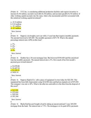 Online quiz answers on Corporate finance part 2 by www.assignmenthelperzone.com