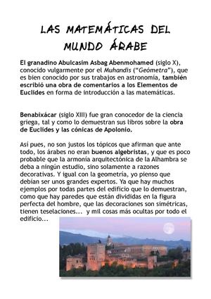 LAS MATEMÁTICAS DEL MUNDO ÁRABE