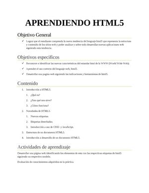 Aprendiendo HTML5