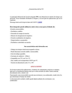 Característica del lm 555