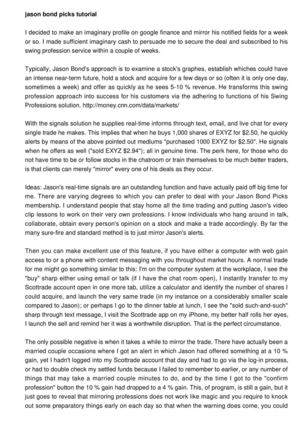 Jason Bond Picks The Full Review