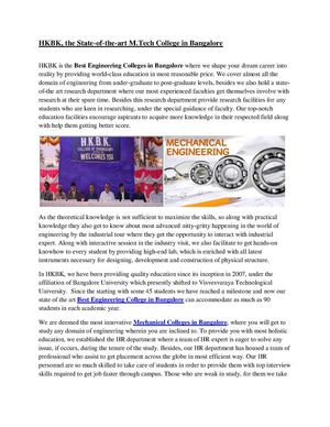 Best engineering colleges in Bangalore