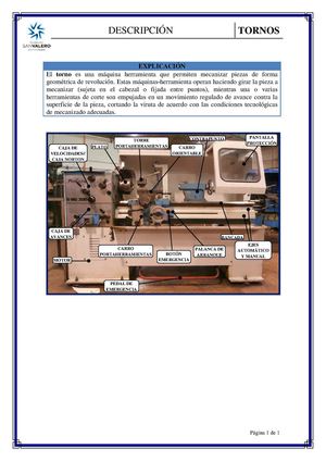 Descripción del torno blanco