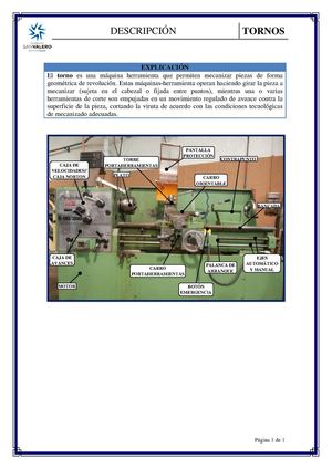 Descripción del torno verde (=blanco)