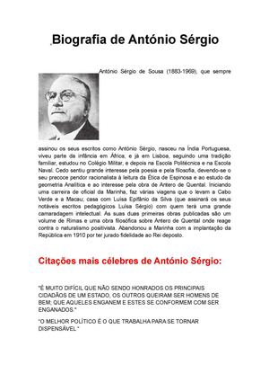 Biografia de Antonio Sérgio  