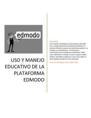 Manual - Uso y manejo de la plataforma educativa Edmodo