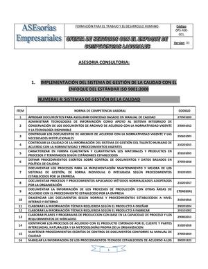 NORMAS DE COMPETENCIAS LABORALES ASOCIADAS A SISTEMAS DE GESTIÓN 