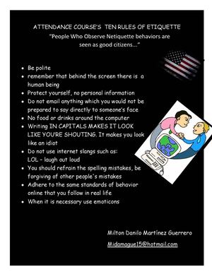 ATTENDANCE COURSE’S  TEN RULES OF NETIQUETTE