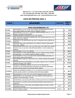 JUNTAS TAPA DISTRIBUCION