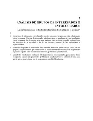 ANÁLISIS DE GRUPOS DE INTERESADOS O INVOLUCRADOS-