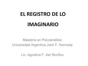 El Registro de lo Imaginario en Jacques Lacan