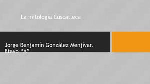 La mitología Cuscatleca