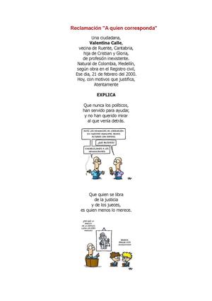 TALLER DE ESCRITURA: LA RECLAMACIÓN