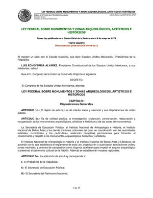 Ley Federal de Monumentos