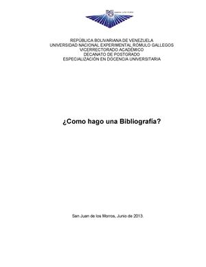 como hacer bibliografia (Ejemplos).