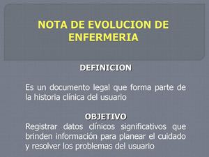 NOTA DE ENFERMERIA MODELO SOAP