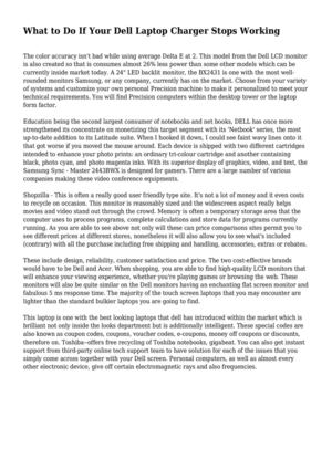 What to Do If Your Dell Laptop Charger Stops Working