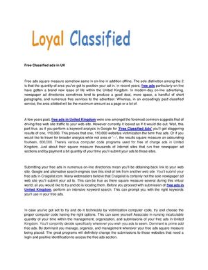 Free Classified Ads in UK
