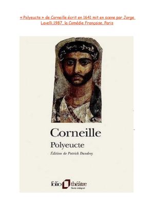 Analyse du décor tragique de "Polyeute" de Corneille par Jorge Lavelli