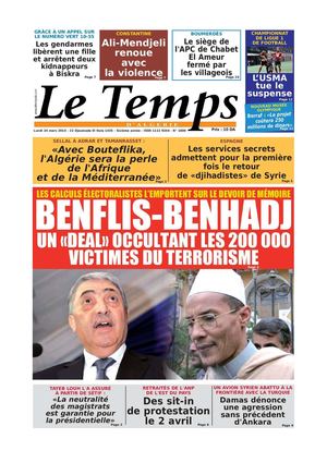 Le Temps d'Algérie Edition du Lundi 24 Mars 2014