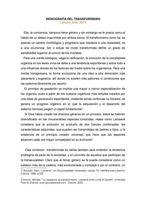 Monografía del transformismo