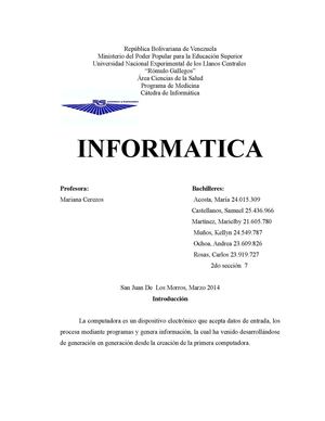 Trabajo de Informatica 2do Año Seccion 7