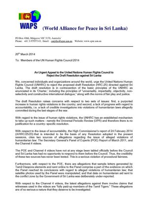 World Alliance for Peace in SriLanka