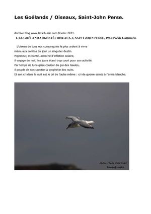 Les Goélands / Oiseaux, Saint-John Perse.