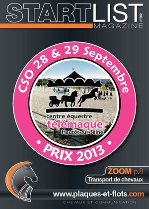 STARTLIST 2013/002 programme concours hippique, www.plaques-et-flots.com