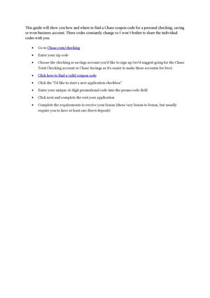 Chase Savings Promo Code