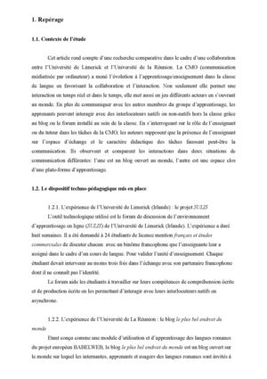 Lecture critique d'un article en didactique des langues 