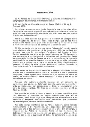 M. Teresa Presentación M. Felisa