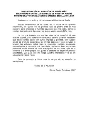 CONSAGRACIÓN AL CORAZÓN DE JESÚS NIÑO