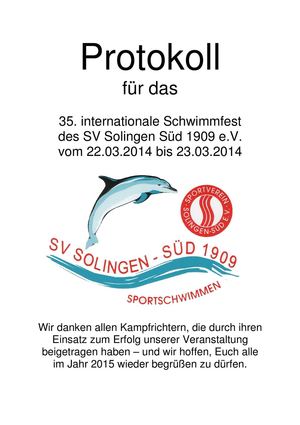 Protokoll 35. Internationales Schwimmfest 2014