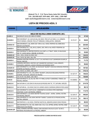 JGO. SELLOS DE VALVULA
