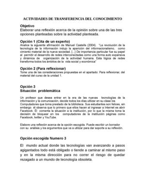 ACTIVIDADES DE TRANSFERENCIA DEL CONOCIMIENTO