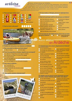 Questionnaire étude de clientèle 2010