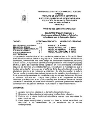 Plan de clase: Danza Tradicional