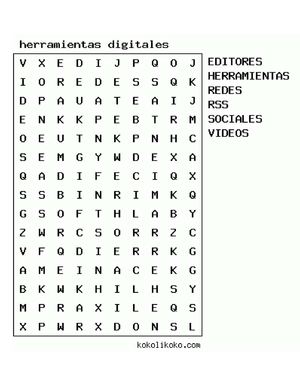 sopa de letras "herramientas digitales"