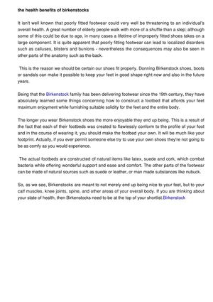 The health benefits of Birkenstocks