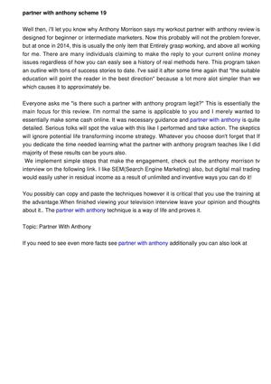 Partner With Anthony price 96