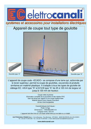 Coupe Goulotte de Cablage 