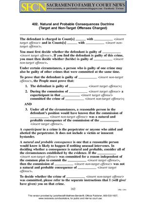CALCRIM-402-Natural and Probable Consequences Doctrine - Judicial Council of California Criminal Jury Instructions - Sacramento Family Law Court - Judge Misconduct - Attorney Misconduct - Court Employee Misconduct - Supreme Court of California