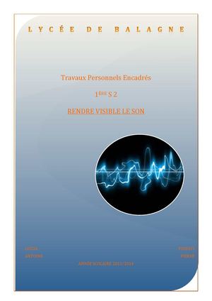 TPE "rendre visible le son"