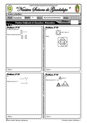 PRÁCTICA CALIFICADA DE OPERADORES MATEMÁTICOS - 2º