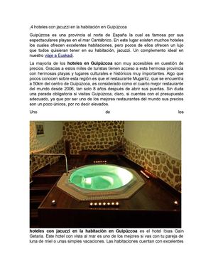 4 Hoteles con Jacuzzi en la habitación en Guipúzcoa
