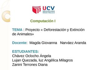 ANIMALES EN PELIGRO DE EXTINCION Y DEFORESTACION